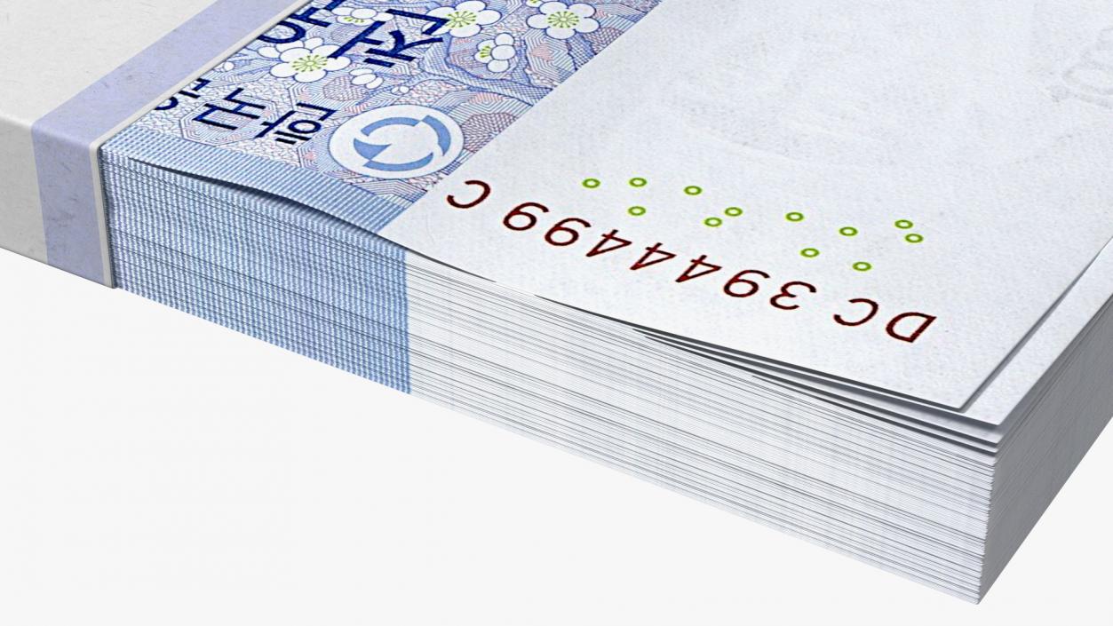 3D model South Korean Banknote Bundles Collection