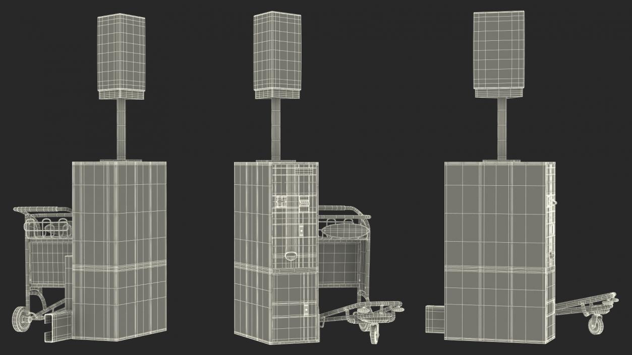 3D Airport Luggage Carts Management Equipment with Carts model