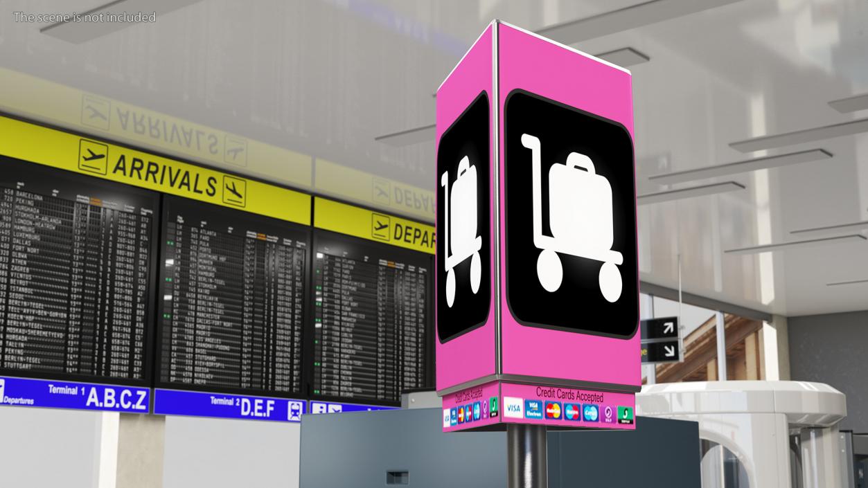 3D Airport Luggage Carts Management Equipment with Carts model