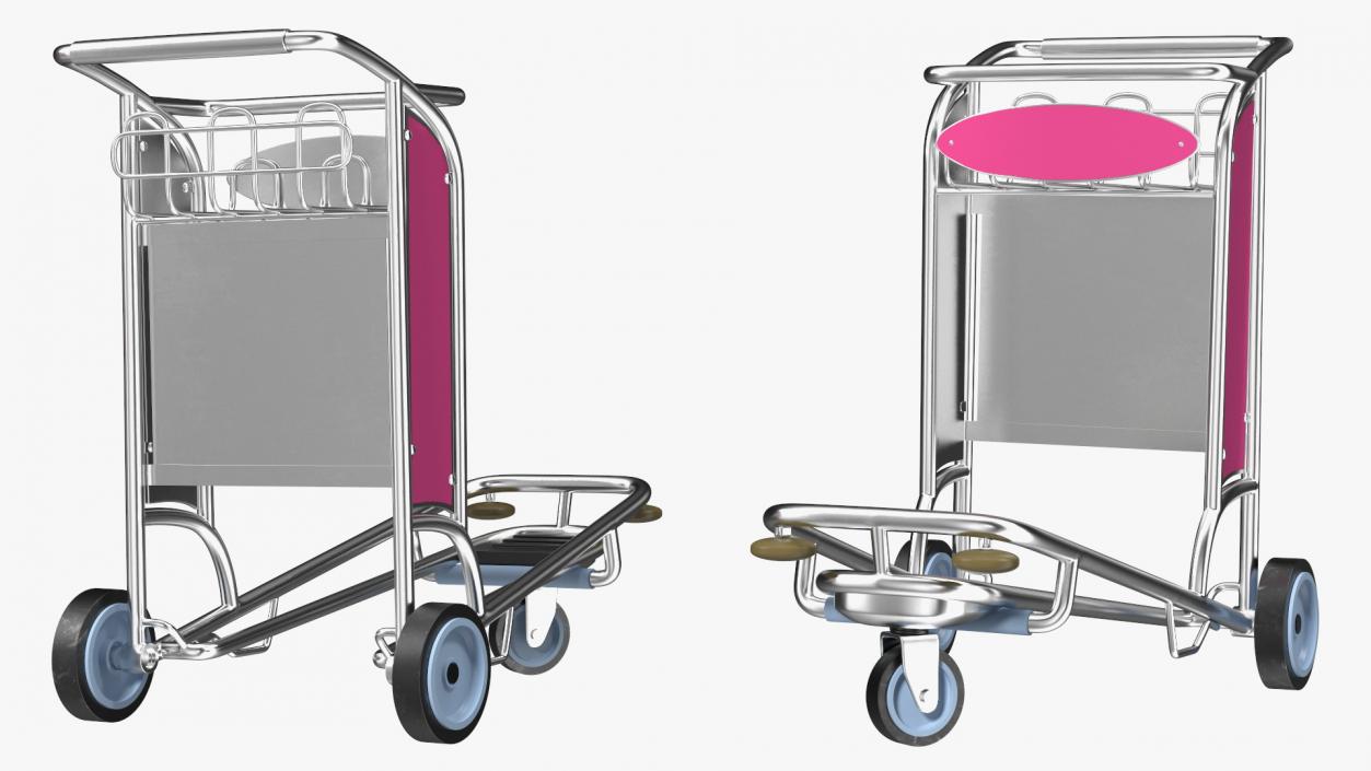 3D Airport Luggage Carts Management Equipment with Carts model