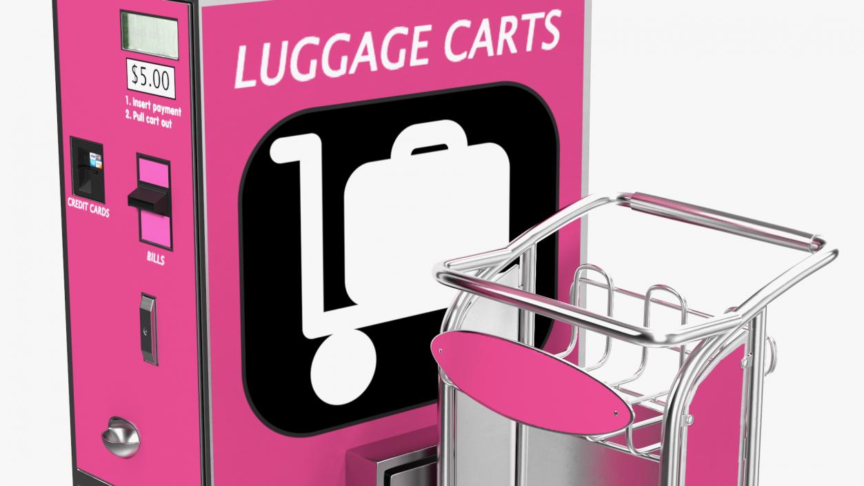 3D Airport Luggage Carts Management Equipment with Carts model