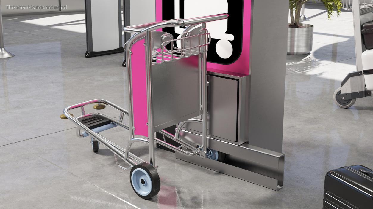 3D Airport Luggage Carts Management Equipment with Carts model