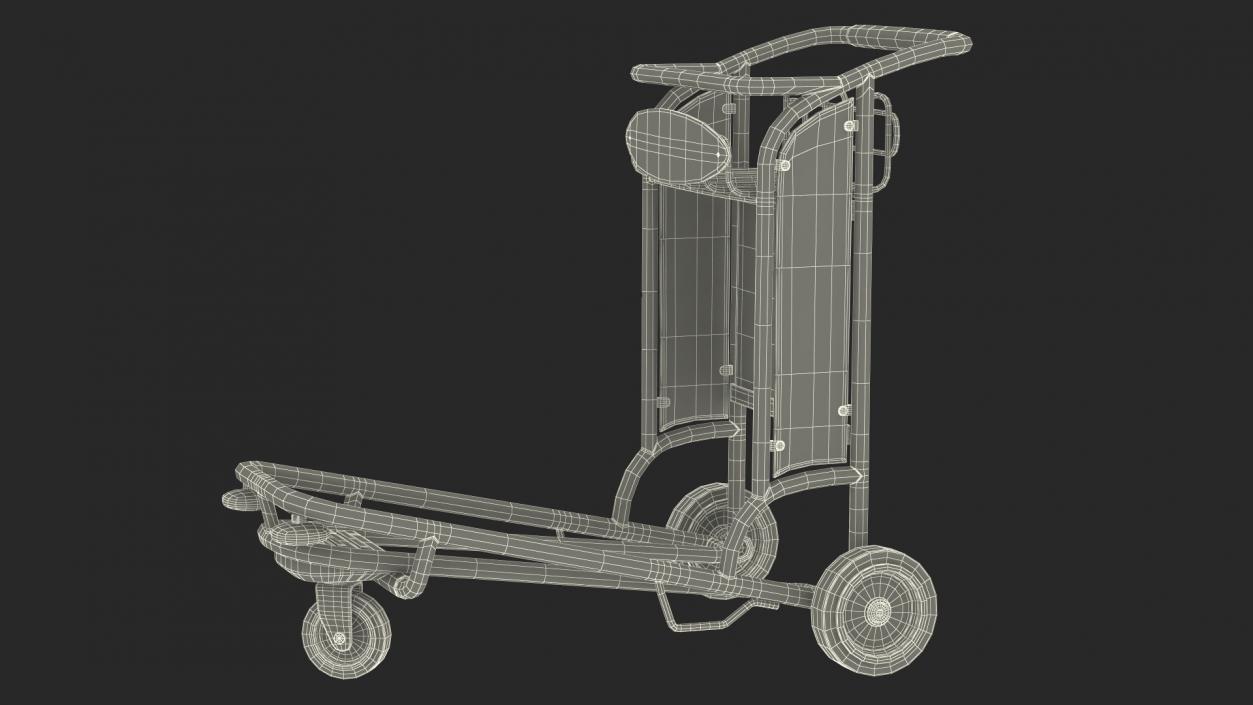 3D Airport Luggage Carts Management Equipment with Carts model