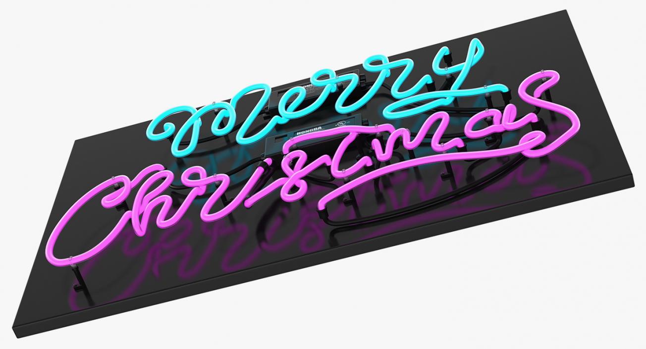 3D model Neon Sign Merry Christmas