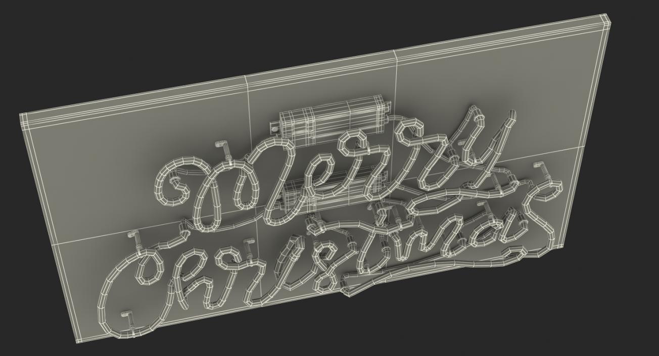 3D model Neon Sign Merry Christmas