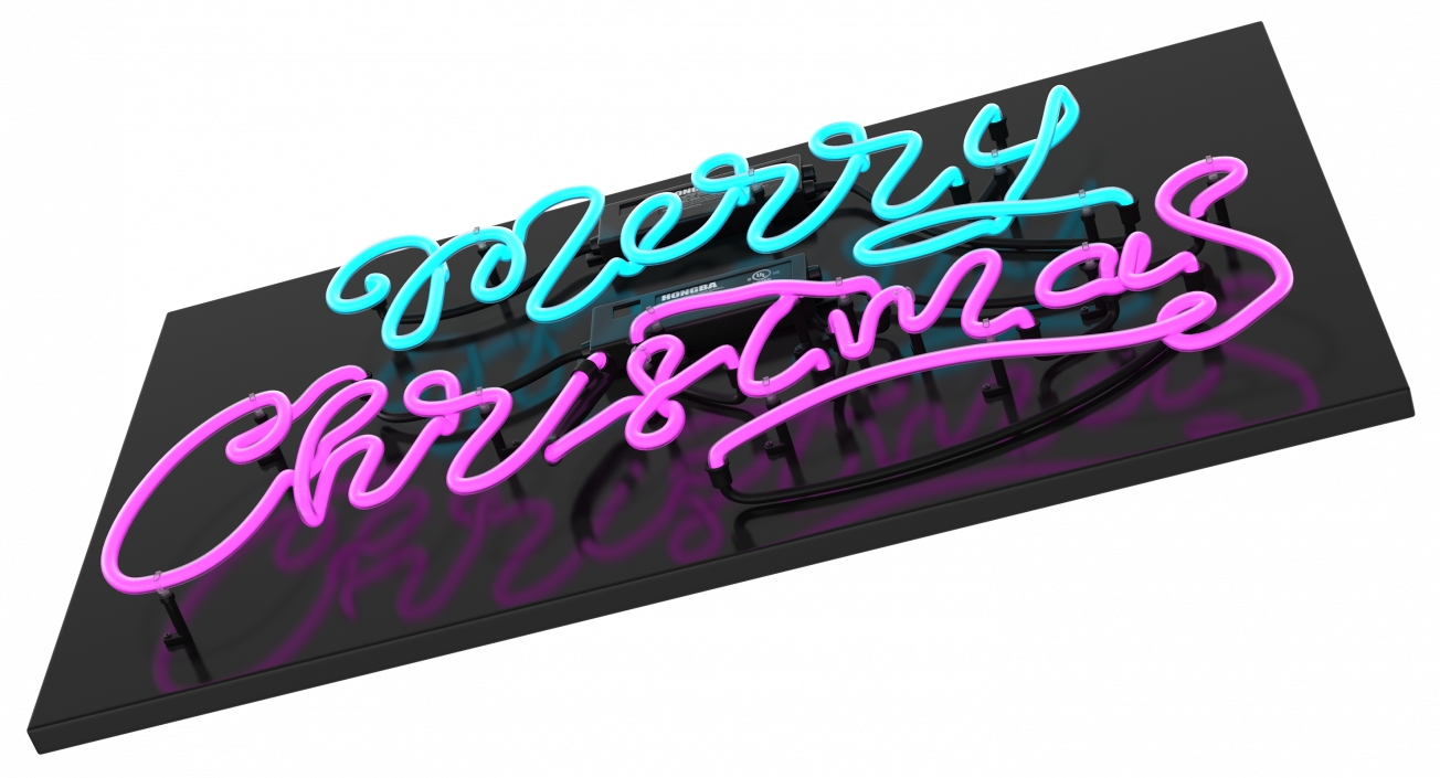 3D model Neon Sign Merry Christmas