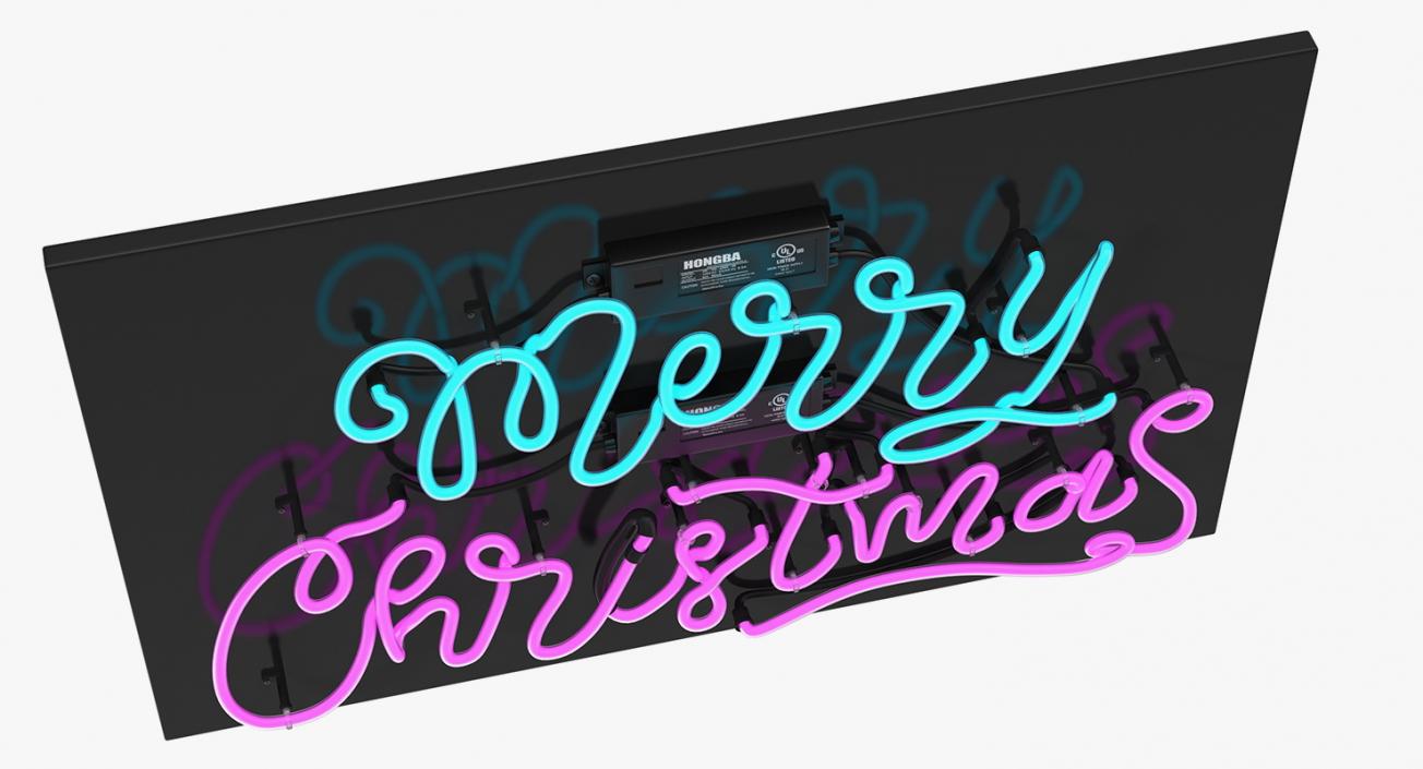 3D model Neon Sign Merry Christmas