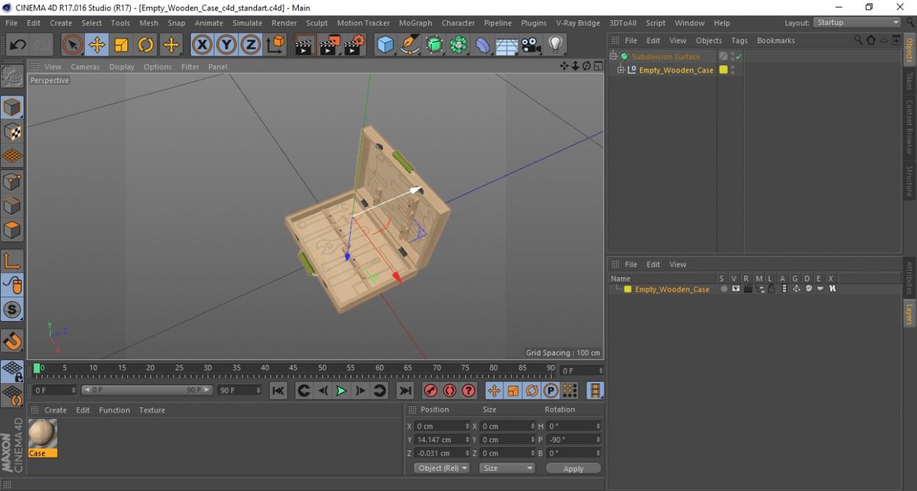 Empty Wooden Case 3D
