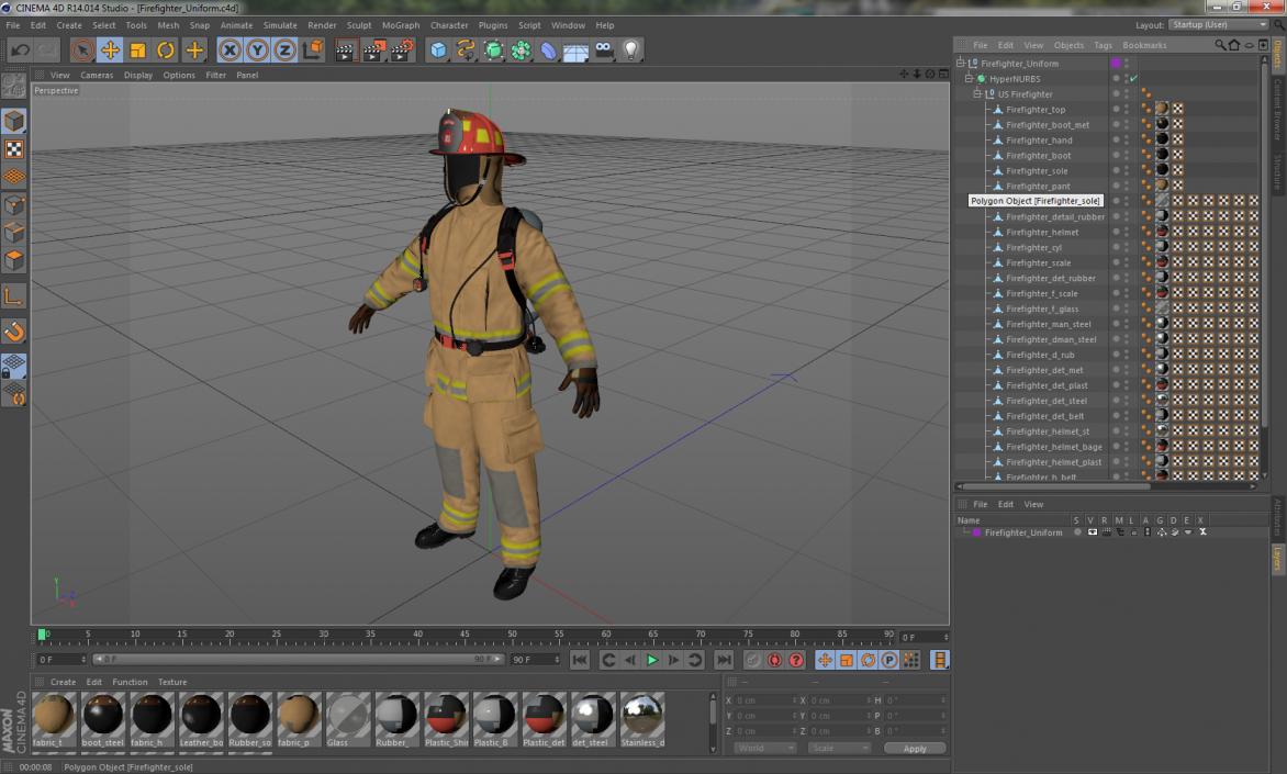 Firefighter Uniform 3D model