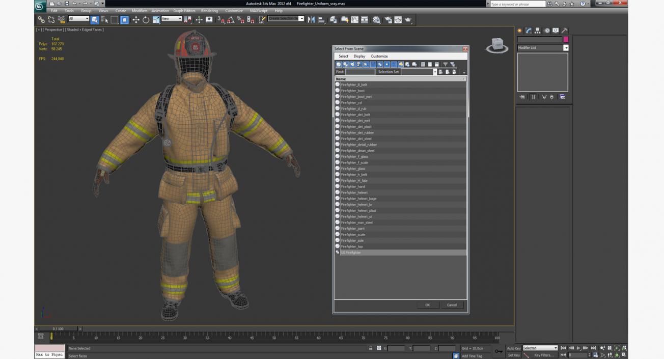 Firefighter Uniform 3D model