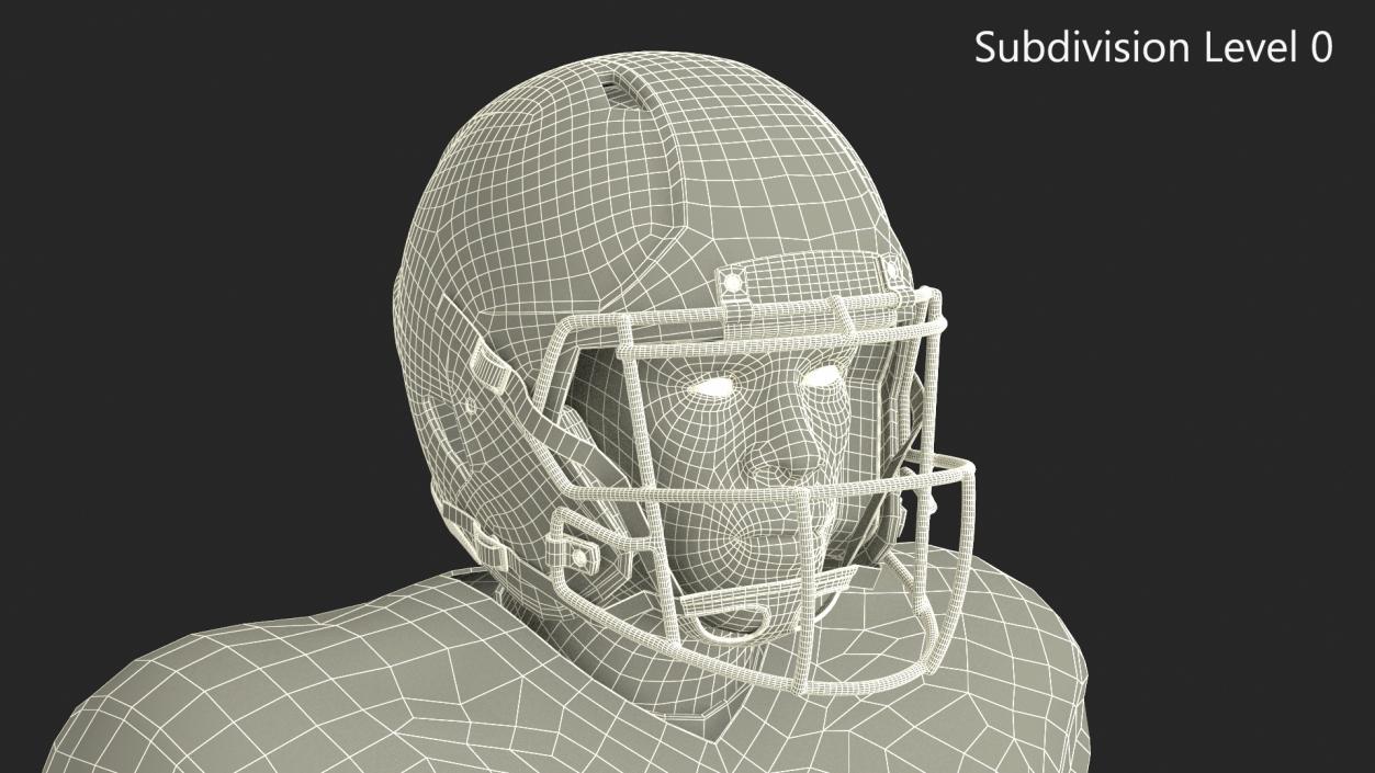 3D Red Uniform Black Man Football Player Rigged for Cinema 4D model