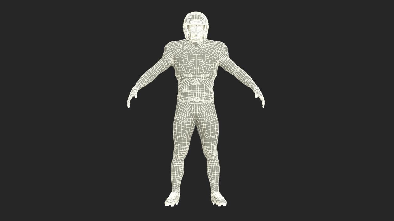 3D Red Uniform Black Man Football Player Rigged for Cinema 4D model