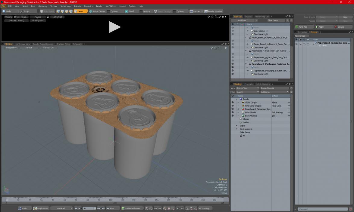 3D model Paperboard Packaging Solution for 6 Soda Cans