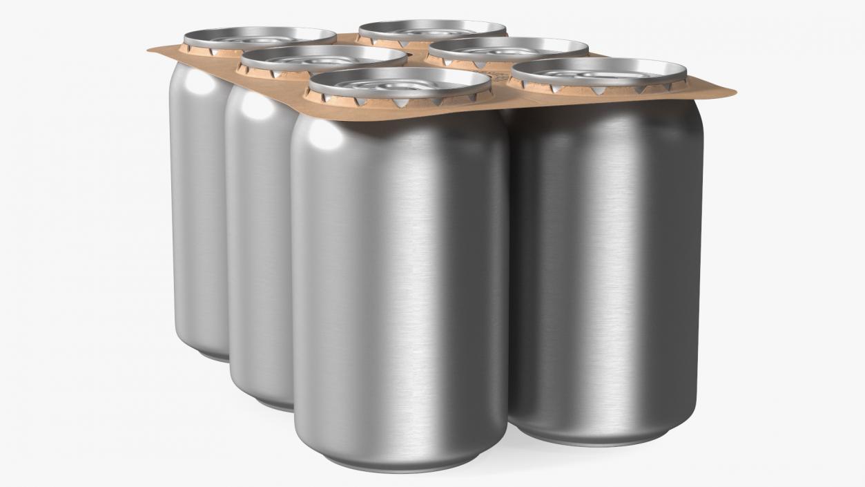 3D model Paperboard Packaging Solution for 6 Soda Cans