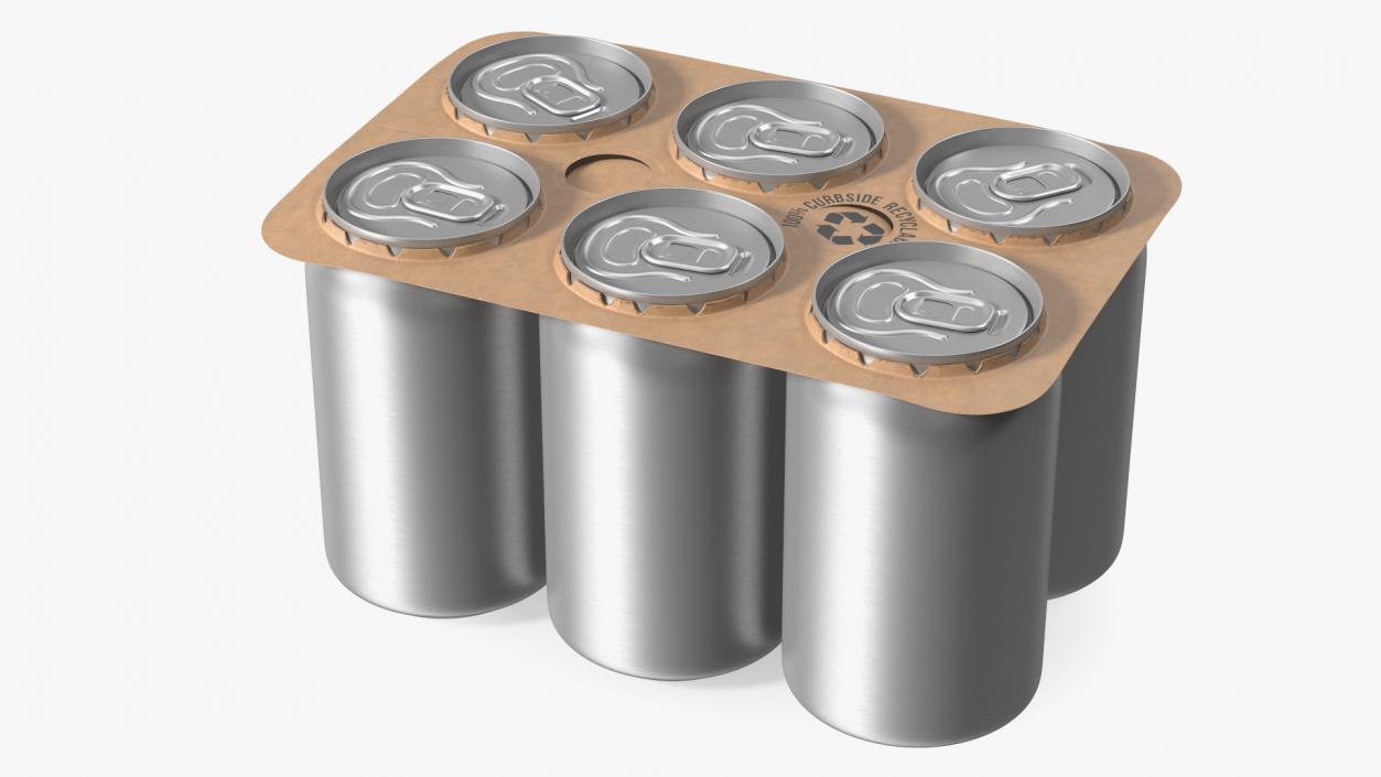 3D model Paperboard Packaging Solution for 6 Soda Cans