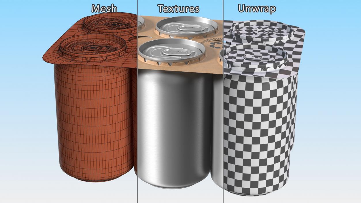 3D model Paperboard Packaging Solution for 6 Soda Cans