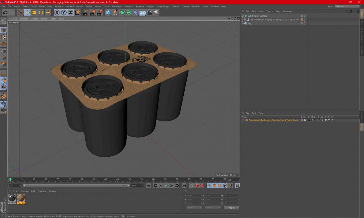 3D model Paperboard Packaging Solution for 6 Soda Cans