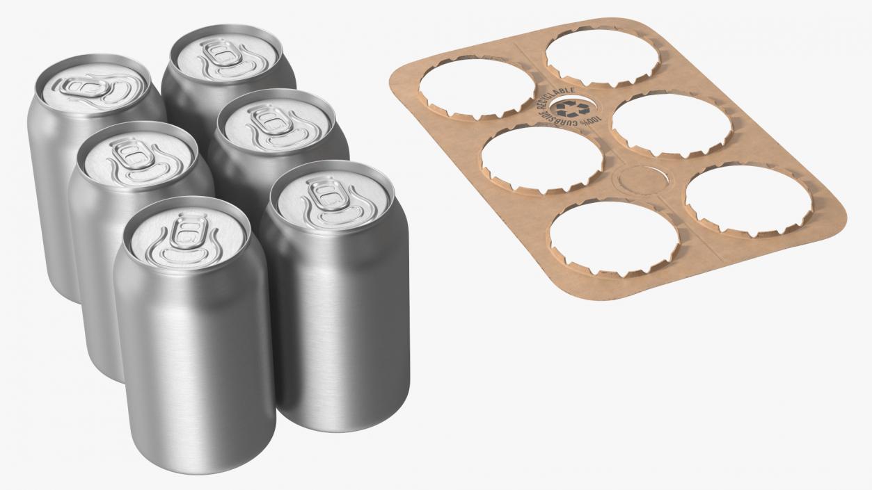 3D model Paperboard Packaging Solution for 6 Soda Cans