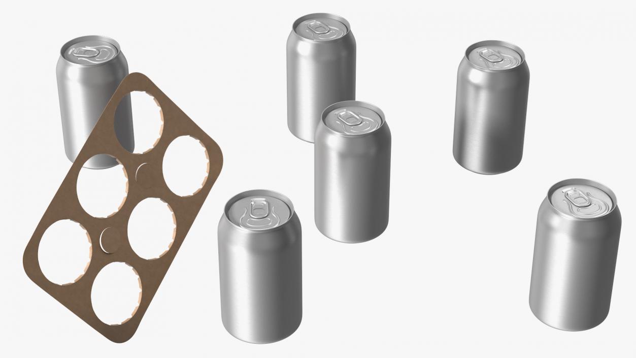 3D model Paperboard Packaging Solution for 6 Soda Cans