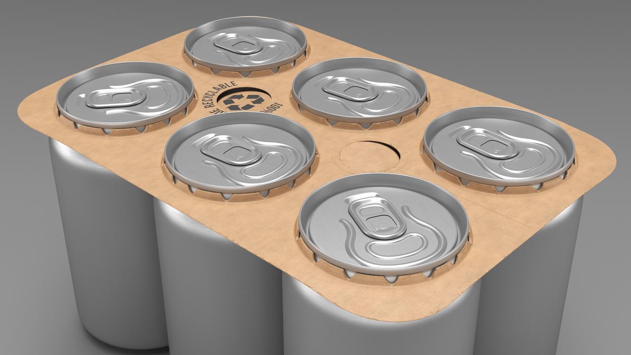 3D model Paperboard Packaging Solution for 6 Soda Cans