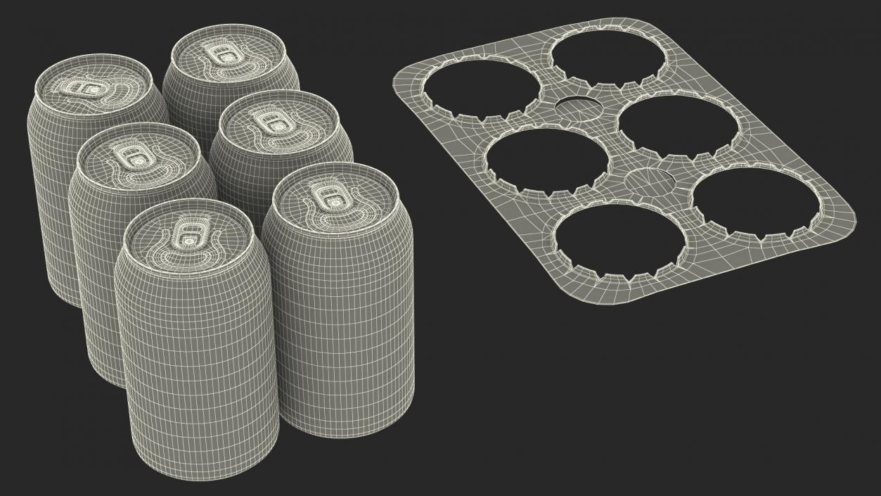 3D model Paperboard Packaging Solution for 6 Soda Cans