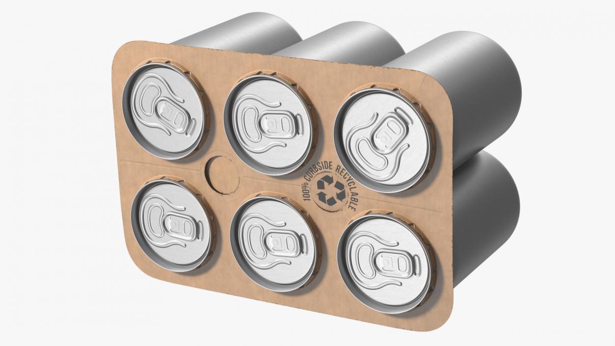 3D model Paperboard Packaging Solution for 6 Soda Cans