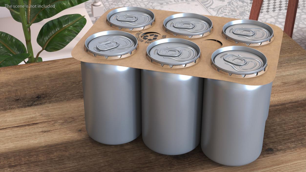 3D model Paperboard Packaging Solution for 6 Soda Cans