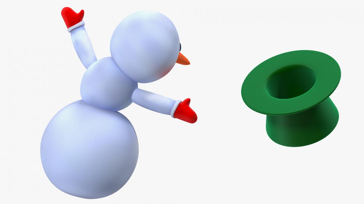 3D Smiling Cartoon Snowman model