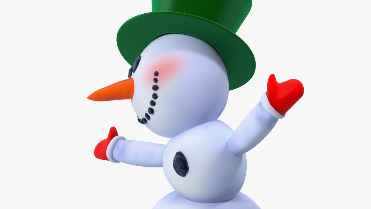 3D Smiling Cartoon Snowman model