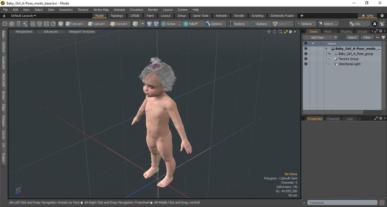 3D Baby Girl A-Pose