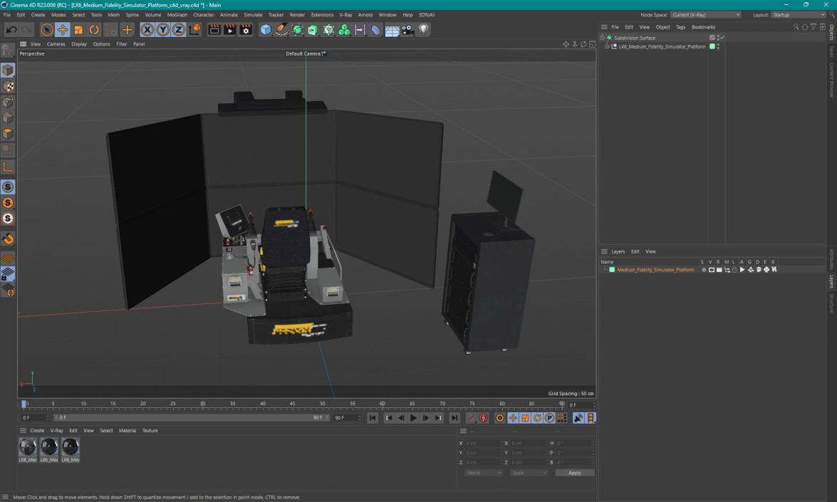 3D LX6 Medium Fidelity Simulator Platform model