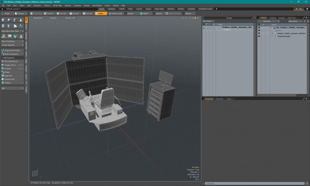 3D LX6 Medium Fidelity Simulator Platform model