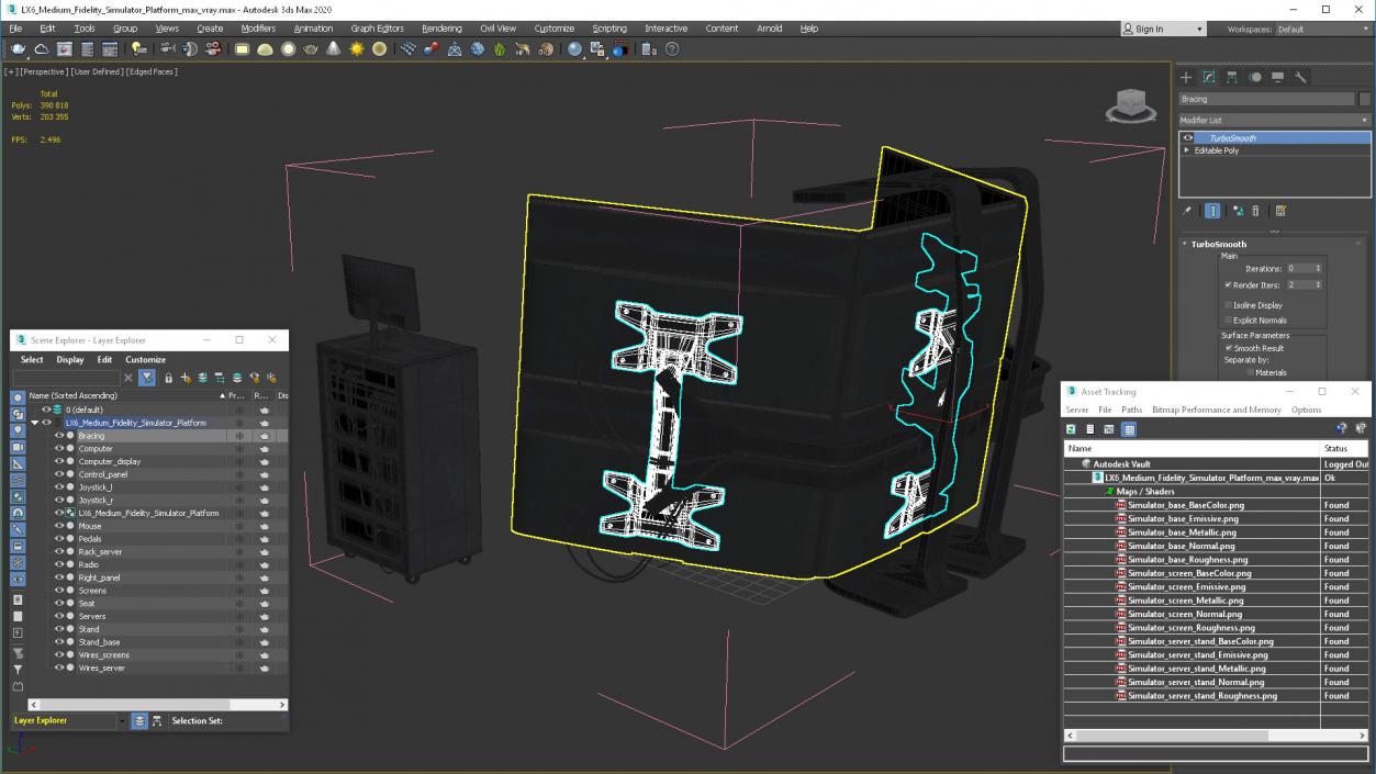 3D LX6 Medium Fidelity Simulator Platform model