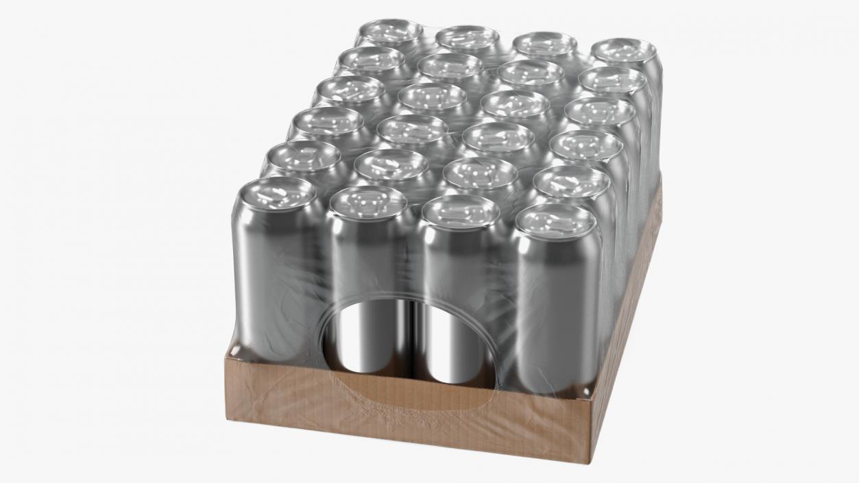 3D Transparent Pack with 24pcs 500ml Aluminium Cans model