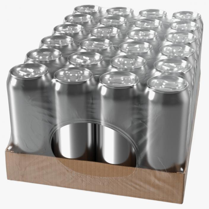 3D Transparent Pack with 24pcs 500ml Aluminium Cans model