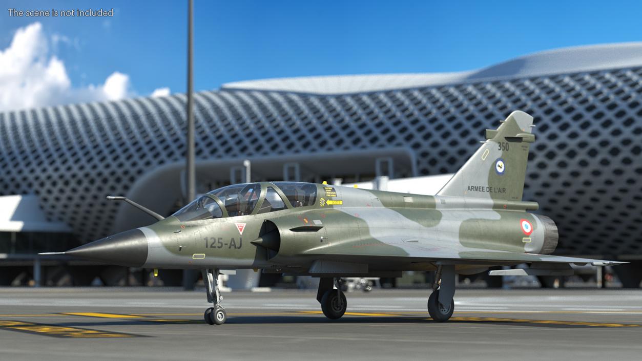 3D Dassault Mirage 2000 Two Seat Fighter Camouflage model