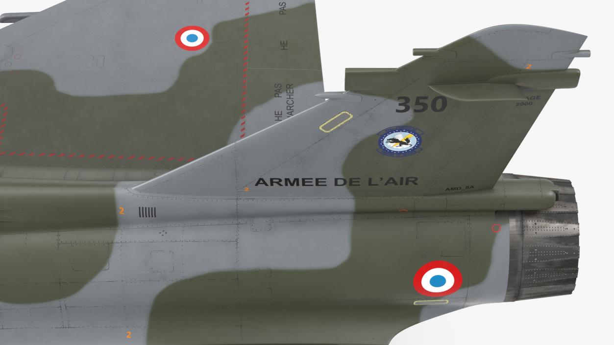 3D Dassault Mirage 2000 Two Seat Fighter Camouflage model