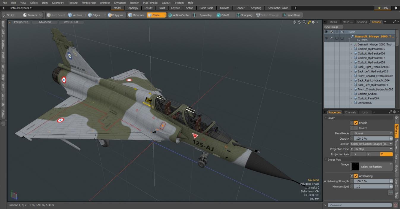 3D Dassault Mirage 2000 Two Seat Fighter Camouflage model