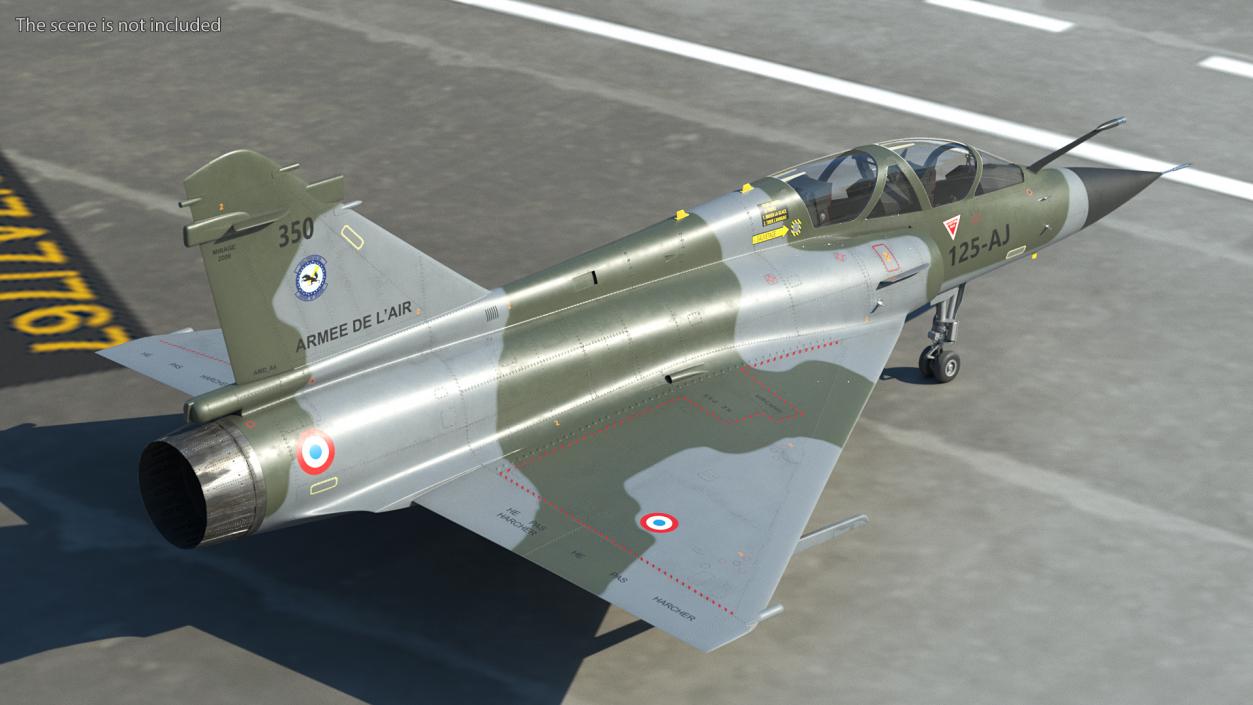 3D Dassault Mirage 2000 Two Seat Fighter Camouflage model