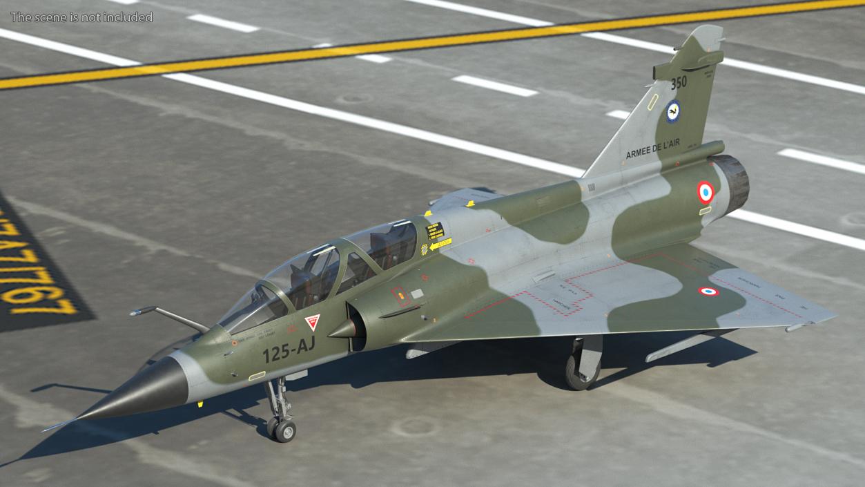 3D Dassault Mirage 2000 Two Seat Fighter Camouflage model