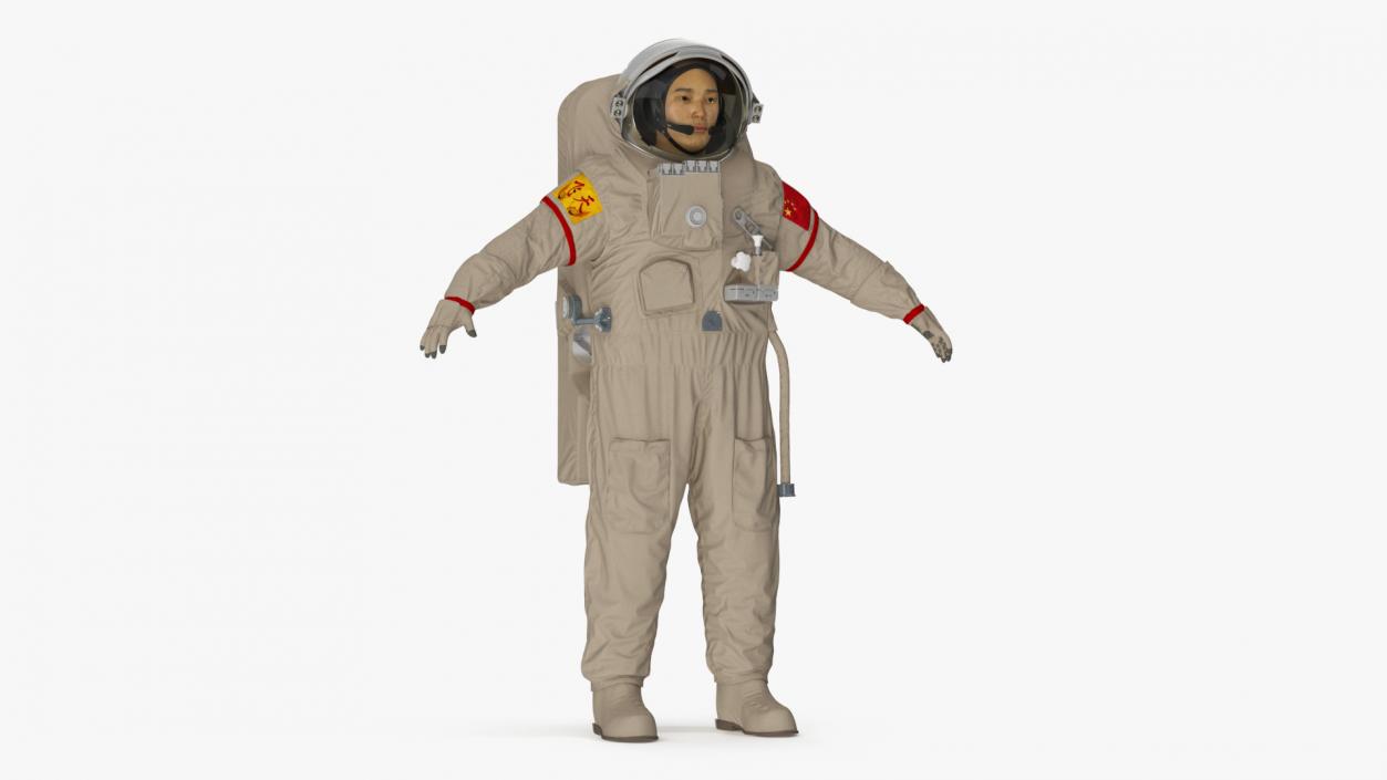 3D Astronaut Wearing Feitian Space Suit Rigged model