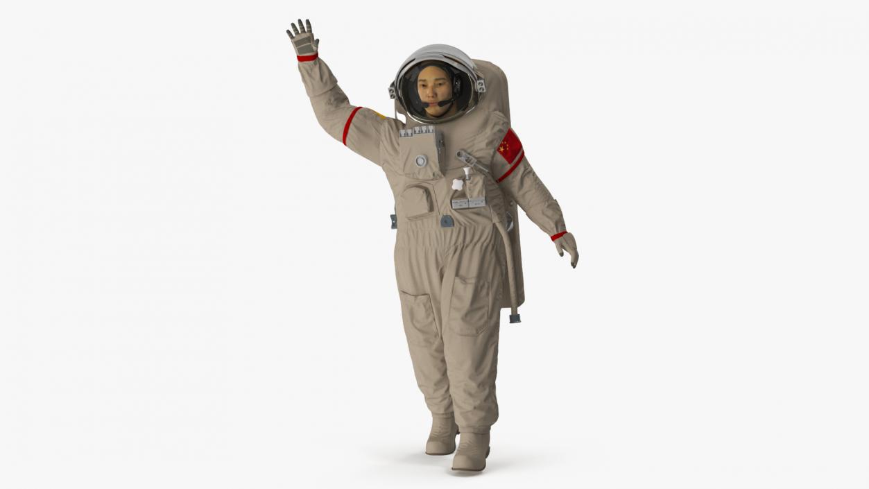 3D Astronaut Wearing Feitian Space Suit Rigged model