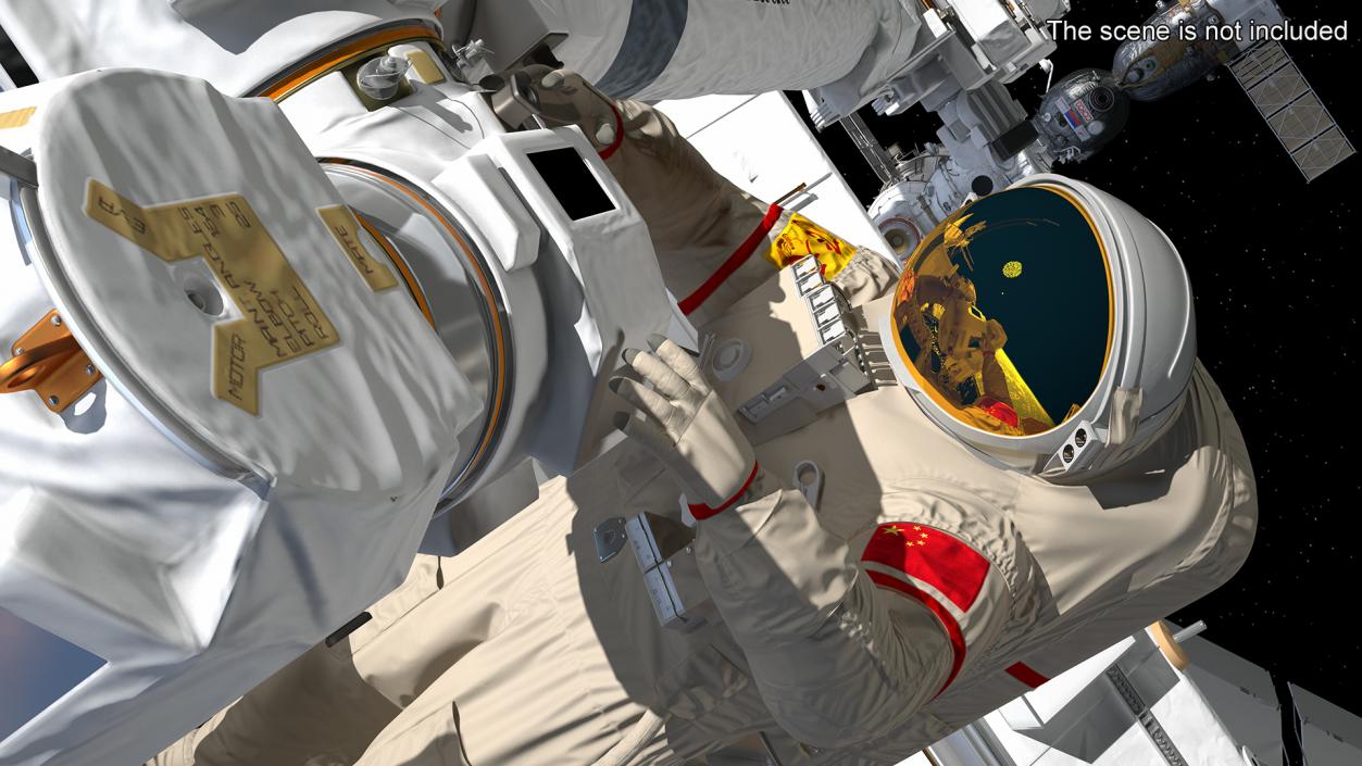 3D Astronaut Wearing Feitian Space Suit Rigged model