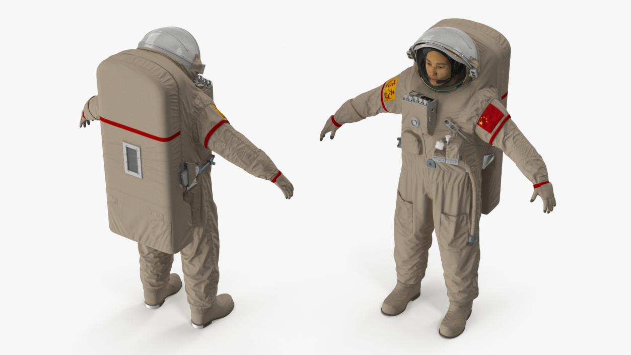 3D Astronaut Wearing Feitian Space Suit Rigged model