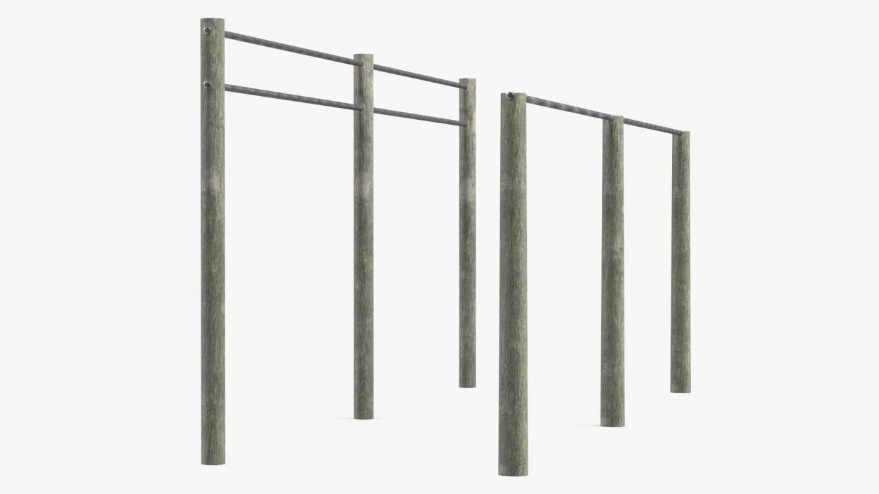 3D Outdoor Wooden Crossbars Old model