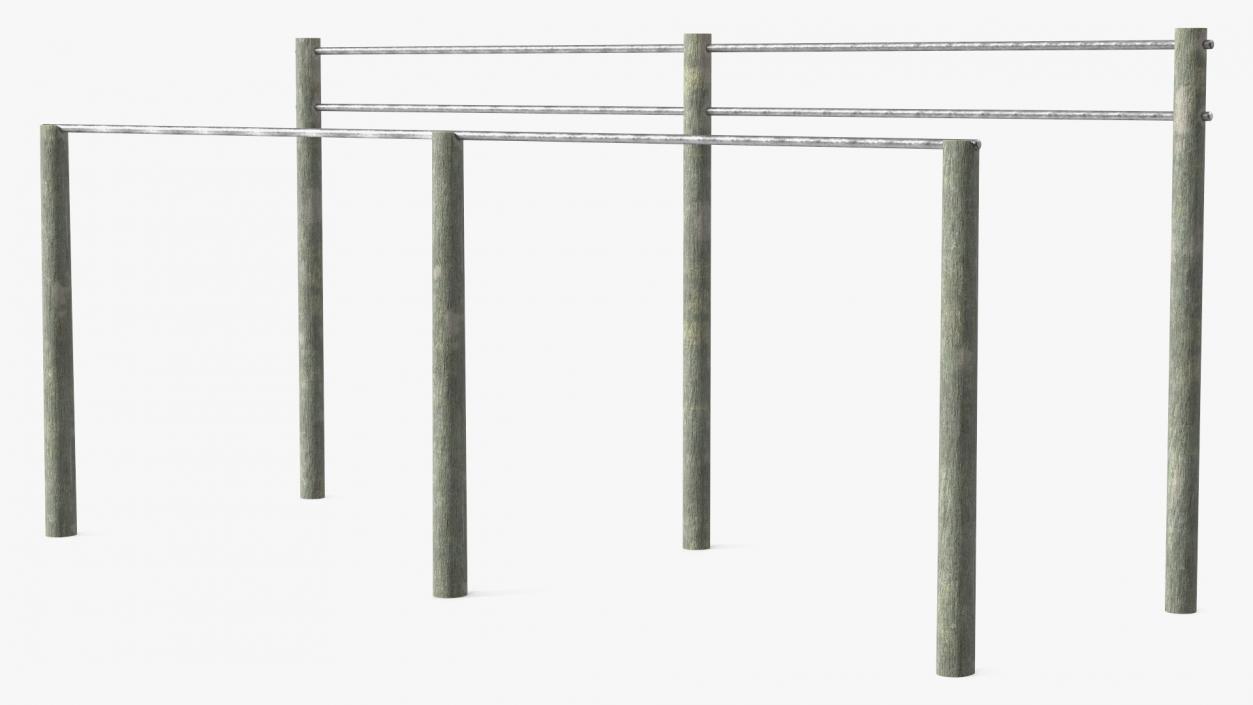 3D Outdoor Wooden Crossbars Old model