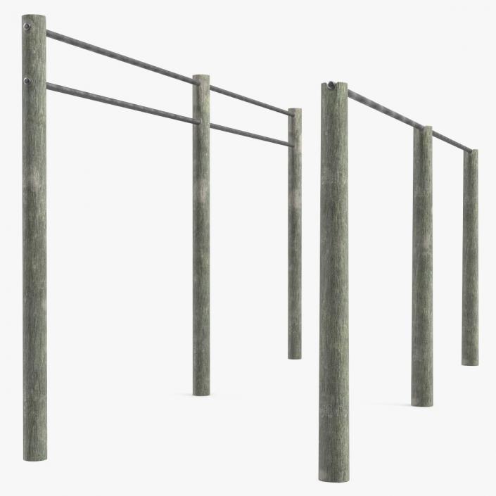 3D Outdoor Wooden Crossbars Old model