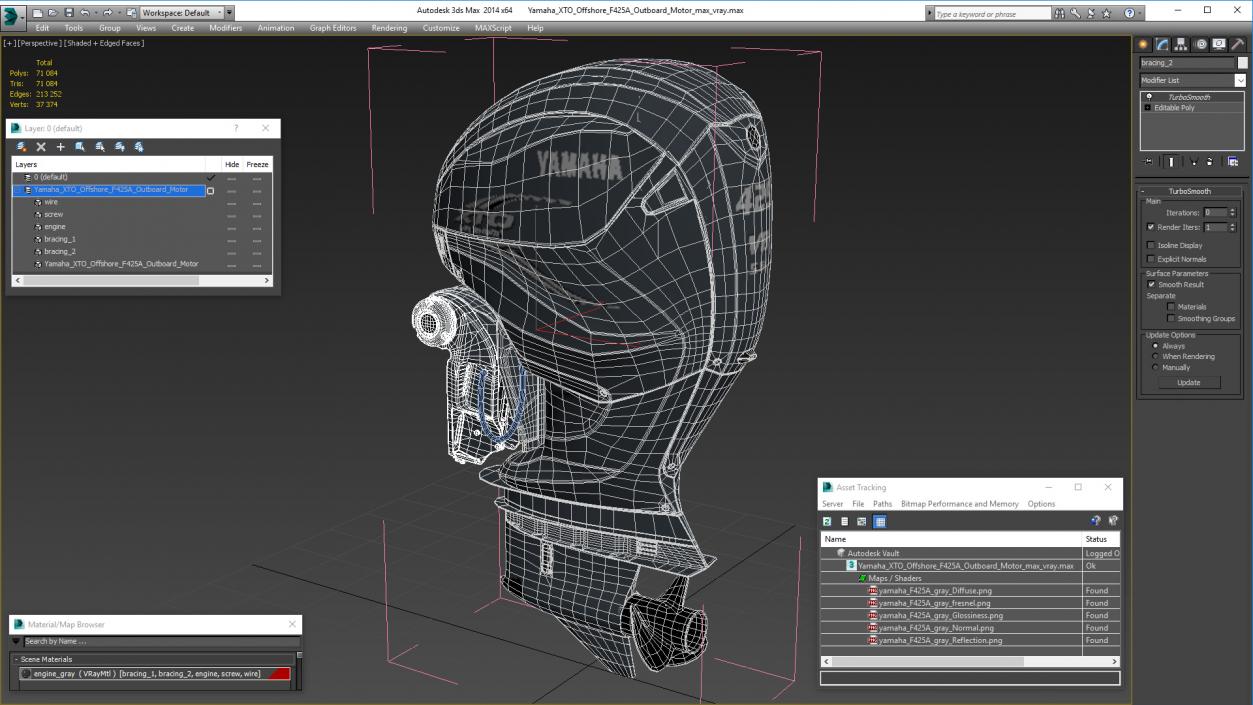 3D model Yamaha XTO Offshore F425A Outboard Motor