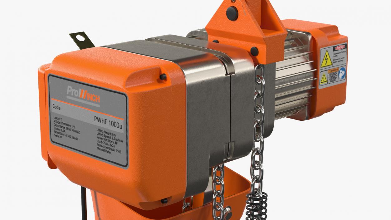 Pro Inch Electric Chain Hoist 1T 3D