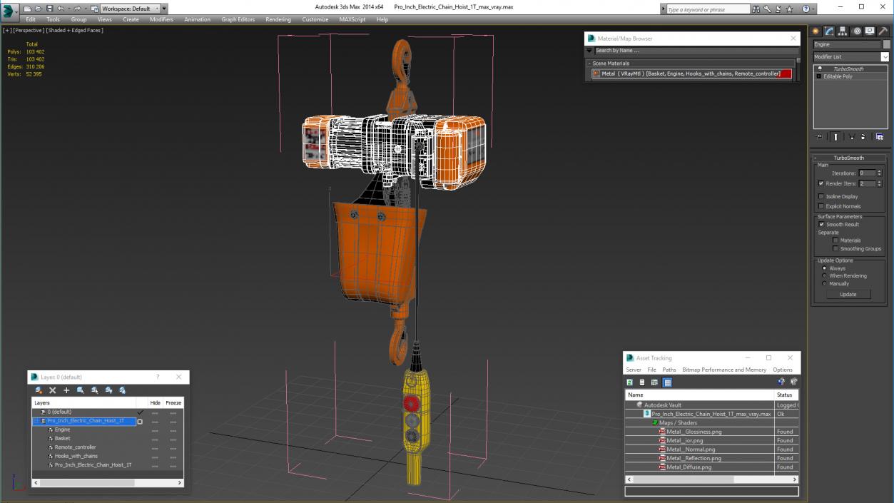 Pro Inch Electric Chain Hoist 1T 3D